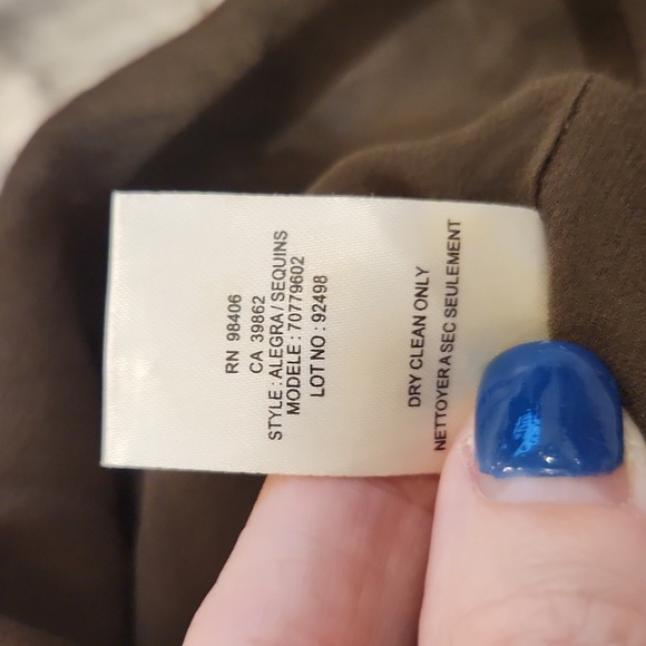 Brown sequin Theory mini shift dress size 4! Such a stunner! - Picture 4 of 9